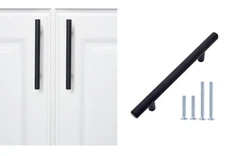 🌺10 Pack Of Euro Bar Cabinet Pulls/Handles In black (6.38In & 4in Hole Center)