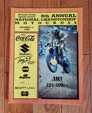 1986 AMA NATIONAL MOTOCROSS PROGRAM 125-500cc BROOME TIOGA SPORTS CENTER NY