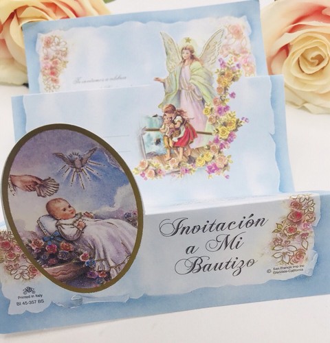 12 Invitaciones De Bautizo Spanish Christening boy baptism Invitations + sobres - Picture 9 of 9