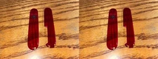 Lot of Two Sets New Take-Off  Victorinox 91mm PLUS HANDLES Translucent RUBY RED