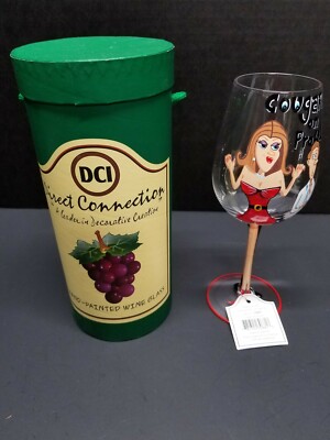 DCI Direct Connection Hand Painted Wine Glass, Cougar On The Prowl