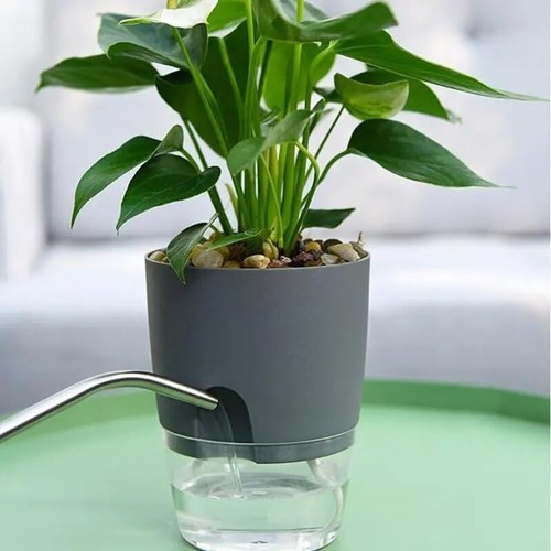 Modern Plastic Planter Indoor Self-Watering Pots Containers Houseplant For Herbs - Picture 22 of 26