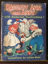 RARE Raggedy Ann and Andy with ANIMATED Illustrations,1944,Saalfield