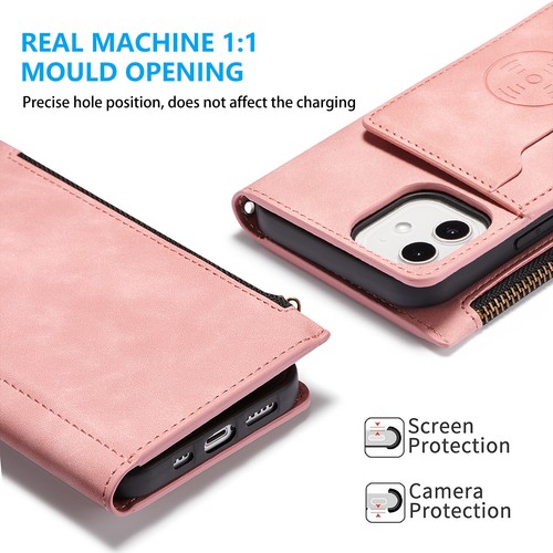 Magnetic Zipper Leather Card Wallet Case For iPhone 14 Pro Max 13 12 11 XR XS 87 - Picture 12 of 50