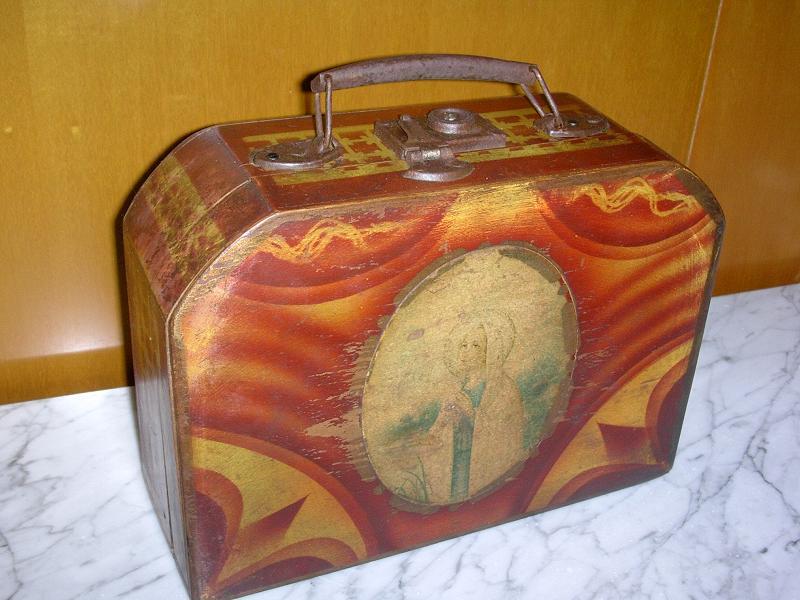 ANTIGUA CARTERA INFANTIL DE MADERA PARA EL COLEGIO - AÑOS 40-50