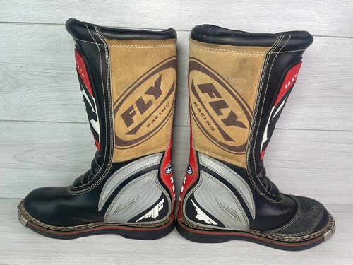 Fly Racing 805 Motorcross Off Road Racing Boots Mens S 10 Grey, Red, Black&Brown - Picture 6 of 20