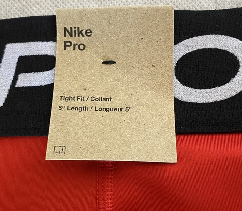 NIKE PRO Junior Girls Size M Red Black Move to Zero Tight Fit 5” Training Shorts - Picture 5 of 8