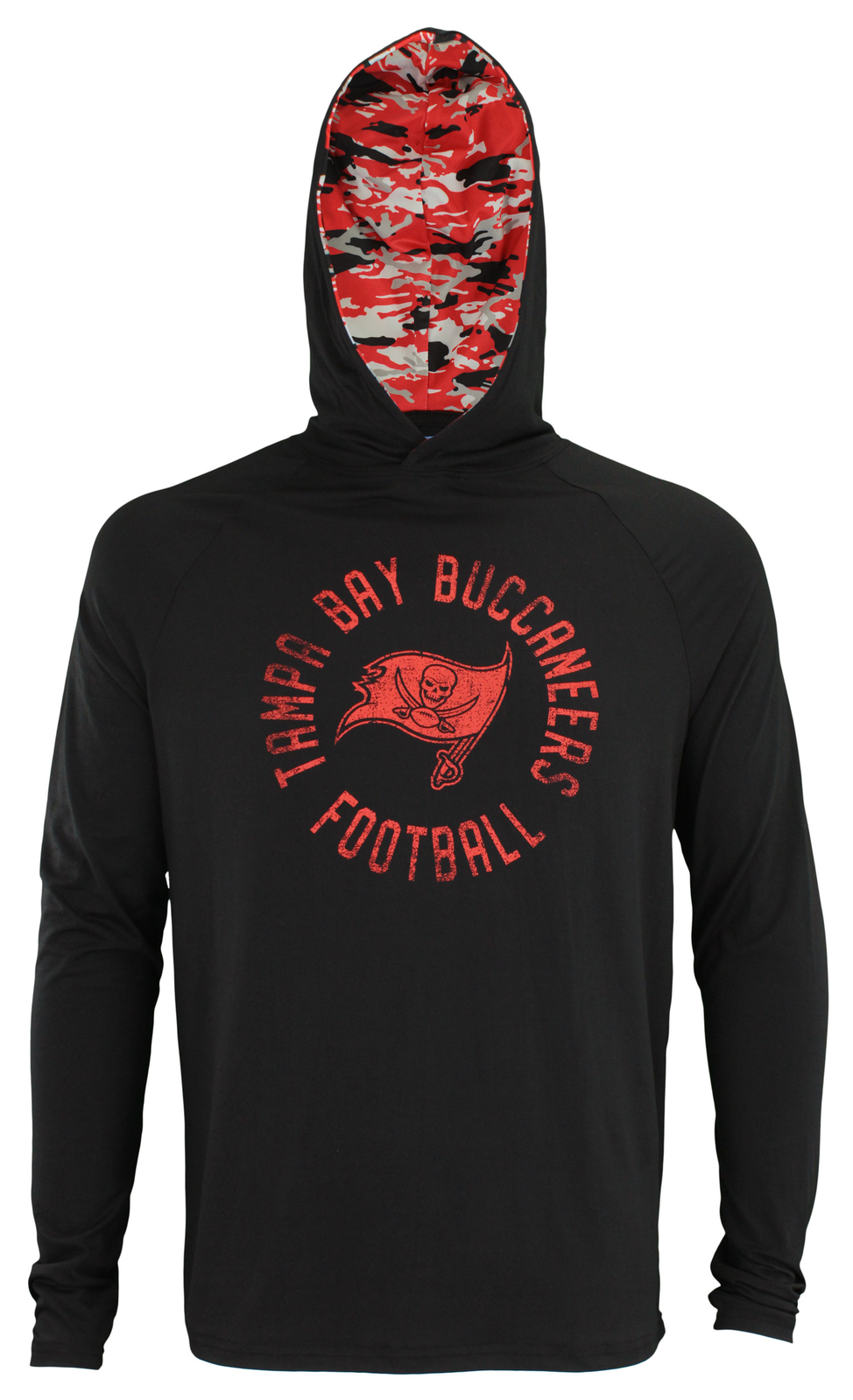 Легкая рубашка с капюшоном NFL Mens Tampa Bay Buccaneers Mini Camo L/S, черный