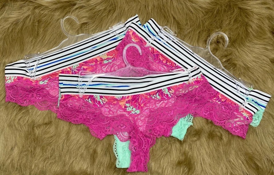 Tanga de encaje transparente HONEYDEW íntima Haley cintura con bandas MEDIANO nailon spandex 6pk Foto 4 de 4