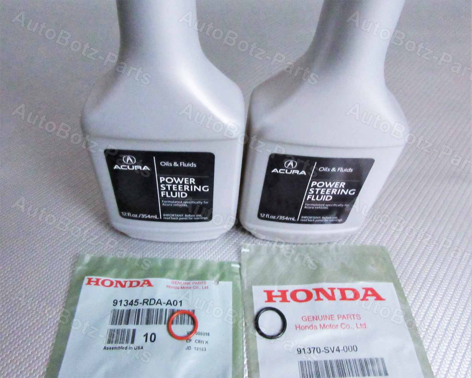 OEM GENUINE Acura Power Steering Pump Oil ORing Seals & Fluid 4 pc