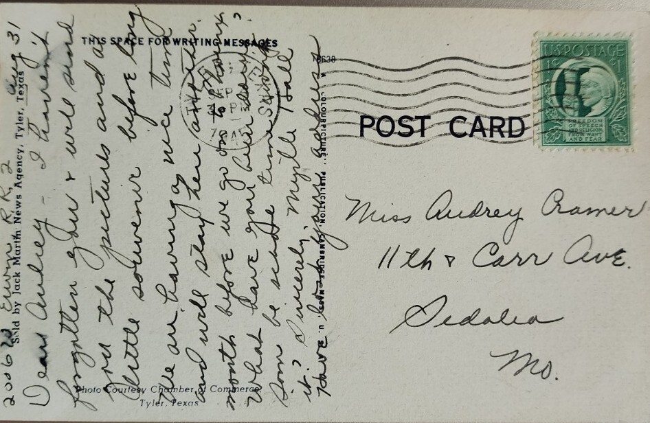 Famous Rose Gardens In Tyler, Texas 1945 Vintage Linen eBay