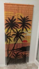 ABeadedCurtain - Tropical Sunset Palm Trees Beaded Curtain 90 Strands