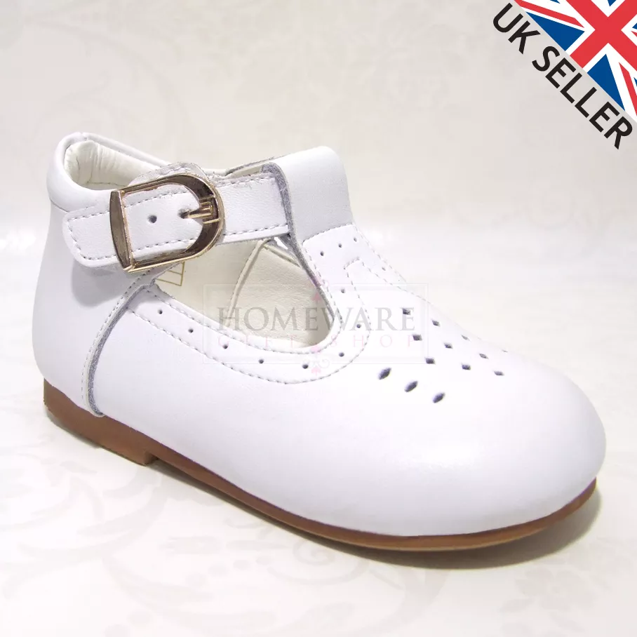 BABY BOY LEATHER SPANISH T BAR SHOE WHITE NAVY CAMEL SKY BLUE SIZE