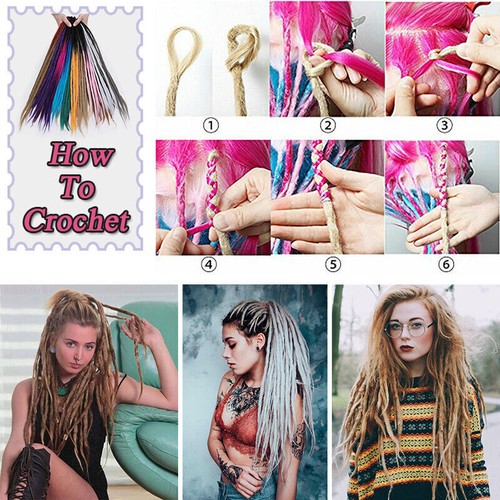 20in Ombre Dreadlocks Extensions Crochet Braiding Hair Dreads Locs Synthetic New - Picture 4 of 103