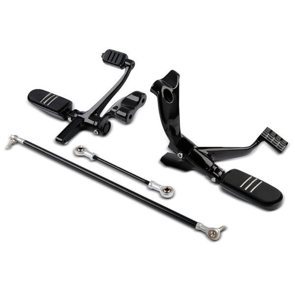 Vorverlegte Fussrastenanlage FüR Harley Davidson Sportster 04-13 Schwarz-image