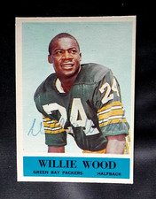 WILLIE WOOD PACKERS HOF SIGNED AUTOGRAPHED 1964 PHILADELPHIA FOOTBALL CARD