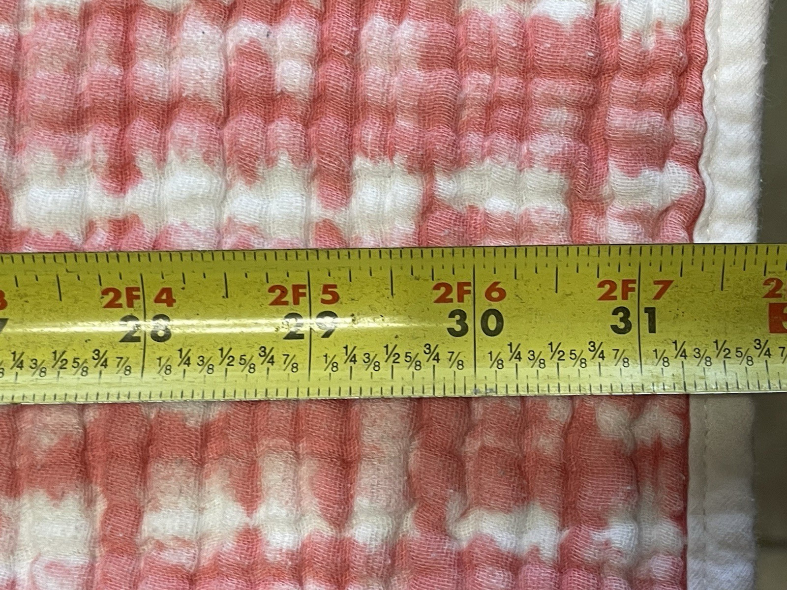 Chickpea Pink Muslin Dream Blanket Swaddle Receiving White Reversible 31.5x38