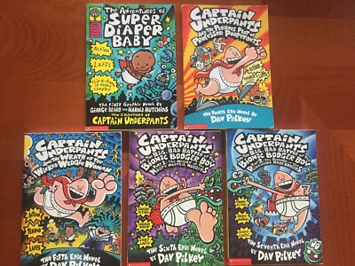 The Adventures of Super Diaper Baby/Captain Underpants Books Lot  (Paperback)