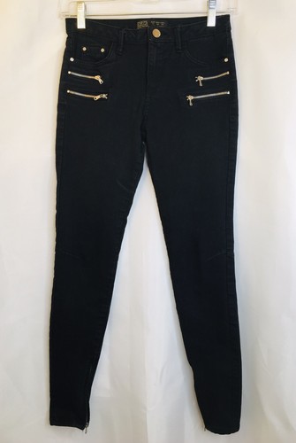 Zara Denim Jeans Z1975 Black Skinny Zipper Details Zip Ankles Size 2  (fits4/6) | eBay
