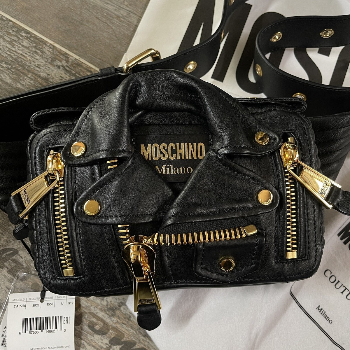 100% Authentic Moschino Couture Jeremy Scott Black Biker 100% Authentic Moschino Couture Jeremy Scott Black Biker
