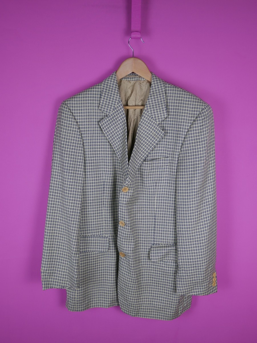 VINTAGE Mensy Womens Oversize Check Pattern 80s 90s Wool Jacket