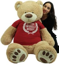 5 Foot Giant Teddy Bear Soft 60 Inch New, Wears T-shirt Official Snuggle Buddy