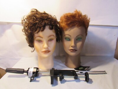 2 Clic International Mannequin Heads Female and stand/tripod Tiffany Angel  A48M