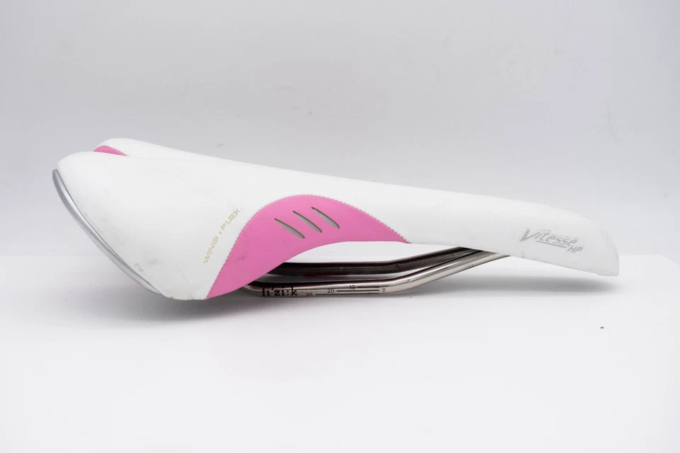 NUESTRO SILLÍN FIZIK SPEED BLANCO ROSA BICICLETA ASIENTO DE CARRETERA CUERO MONTAÑA Foto 2 de 4