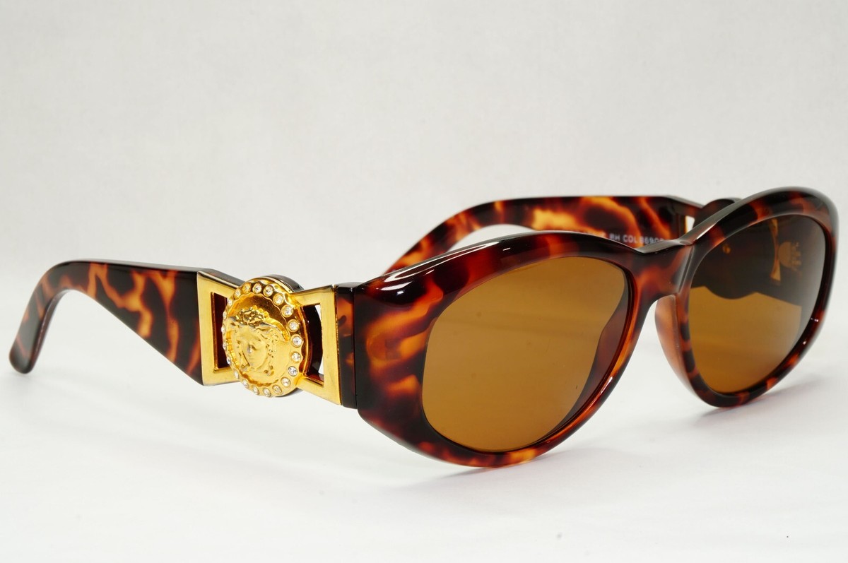 Gianni Versace Sunglasses 1996 Vintage Brown Gold MOD 424/C RH 869