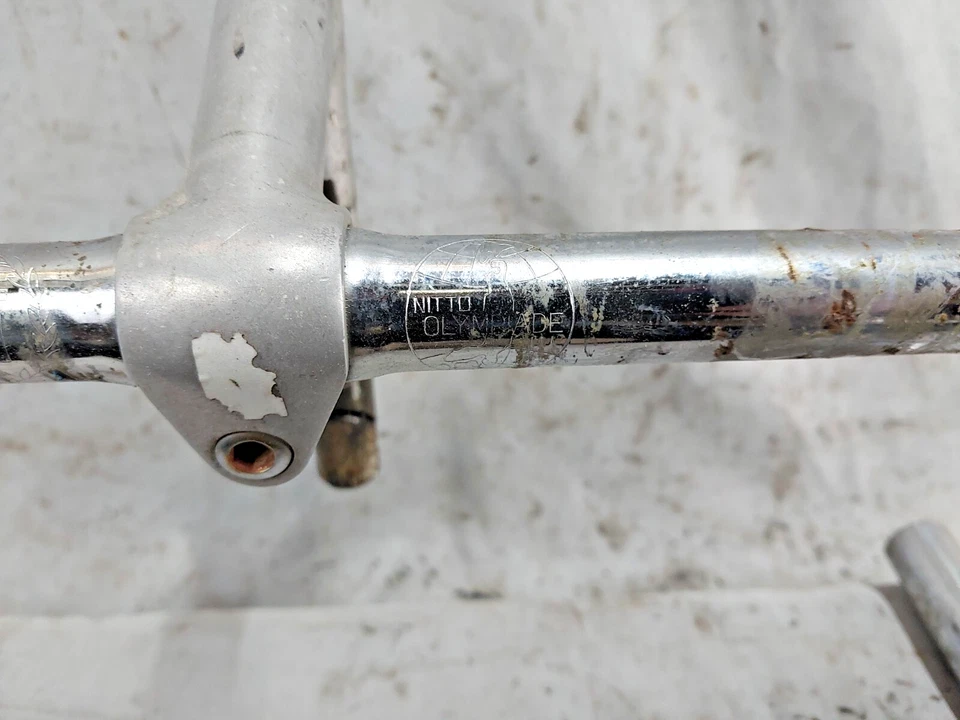 Manillar Nitto Olympiade Dropbar 1" Pluma Vástago Plata Palancas Aero ¡Envío a EE. UU.!! Foto 4 de 4