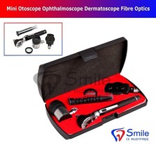 Mini Otoscope Ophthalmoscope Dermatoscope Fiber Optics 3 in 1 Medical ENT Set CE