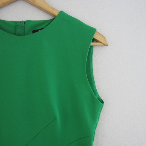 Zara Dress Womens Small 10 Green Straight Sheath Fitted Sleeveless Retro Work - Picture 3 of 18
