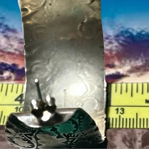 Vintage Joan Slifka RIESIGE gestempelte Sterling Creolen - Silber Dollar Größe + - selten! - Bild 3 von 4