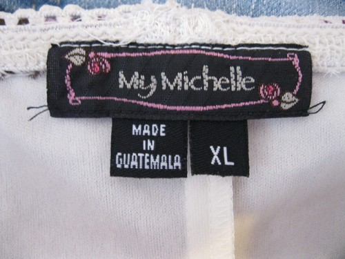 NEW My Michelle SKIRT Size XL JUNIORS Metallic Asymmetrical Floral Green Slip - Picture 5 of 7