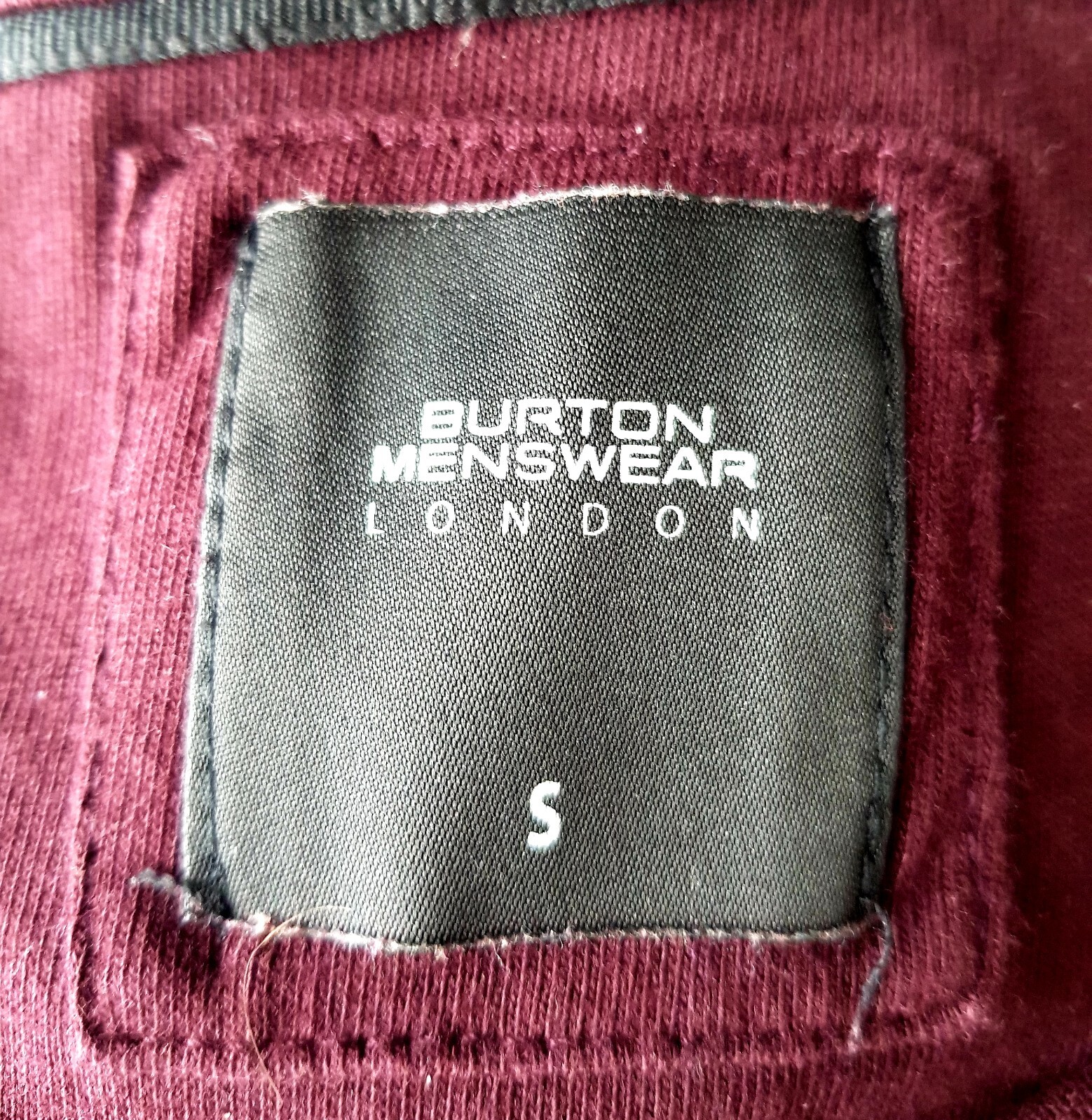 Burtons Menswear Polo Shirt Plum Colour Size Small Short Sleeve