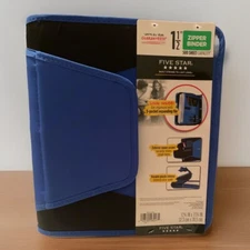 Five Star 1.5" Ring 500 Sheet Zipper Binder with 3 Pocket Expanding File Blue
