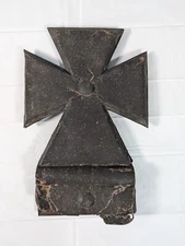 Antique Gothic Revival Sheet-Metal Cross Finial Roof Ornament Architectural