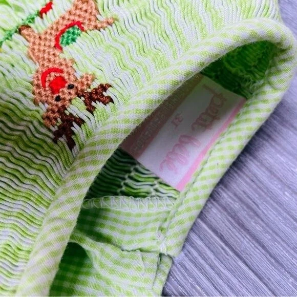 petit bebe vestido de navidad con papá Noel, reno, árbol de navidad vestido 3t Foto 4 de 4