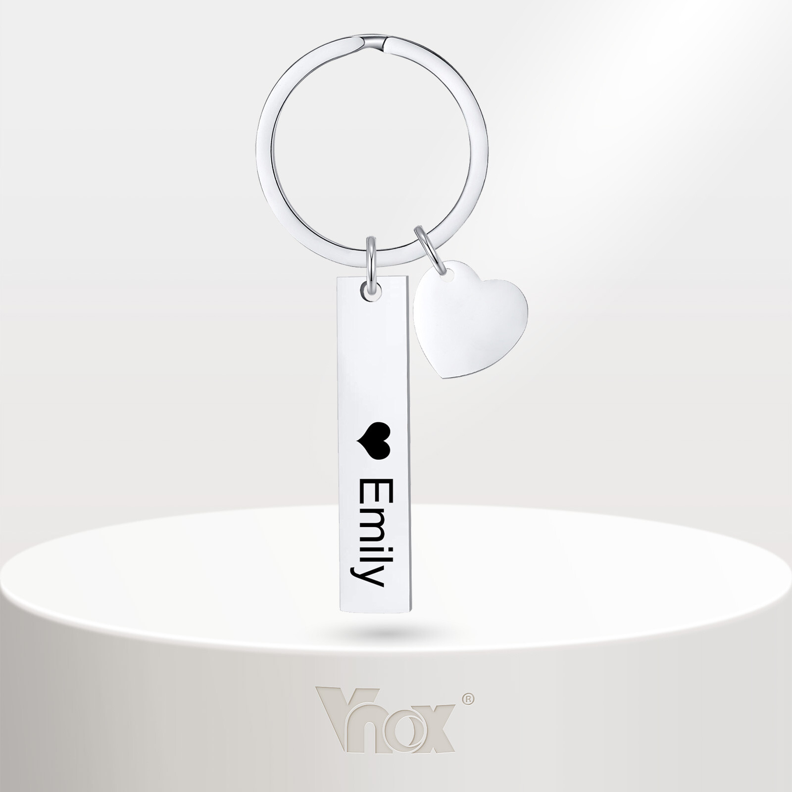 VNOX Personalized Keychain Heart Gifts Present for Girlfriend Date Anniversary-image