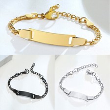 Personalized Child Newborn Engrave Birthday Gift Baby Kid ID Name Bracelet Chain