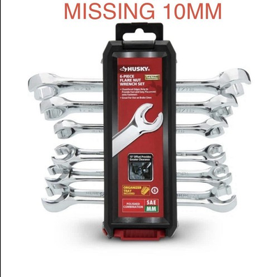 #ad Husky SAE amp; MM Flare Nut Wrench Set 6 Piece MISSING 10mm $14.95