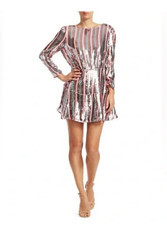 RIXO Kyla Sequin Stripe Mini Dress S