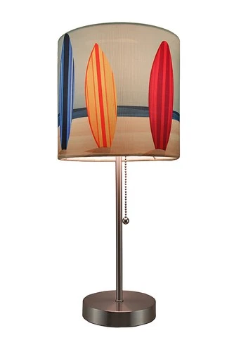 Decorative Surfboard Shade Stainless Steel Accent Lamp Coastal Beach Surf Decor Opens in a new window or tab