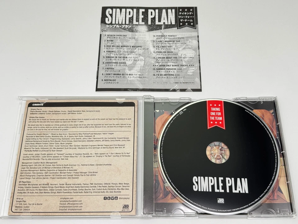 [CD] Simple Plan Taking One For The Team Japan Import Bonus Tracks WPCR-17073 - Image 2 of 3