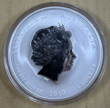 2010 Australia Year Of The Tiger 1 oz Silver Coin