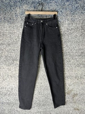 Weekday Lash Jeans Womens W27 L30 Black Charcoal Wash High Rise Tapered Stretch