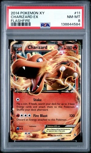 2014 POKEMON XY FLASHFIRE #11 11/106 CHARIZARD EX MINT PSA 8 FLASH FIRE