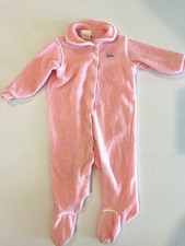 Vintage Lacoste Sleeper Girl Baby XL One Piece Pink Terry Clothed Collared