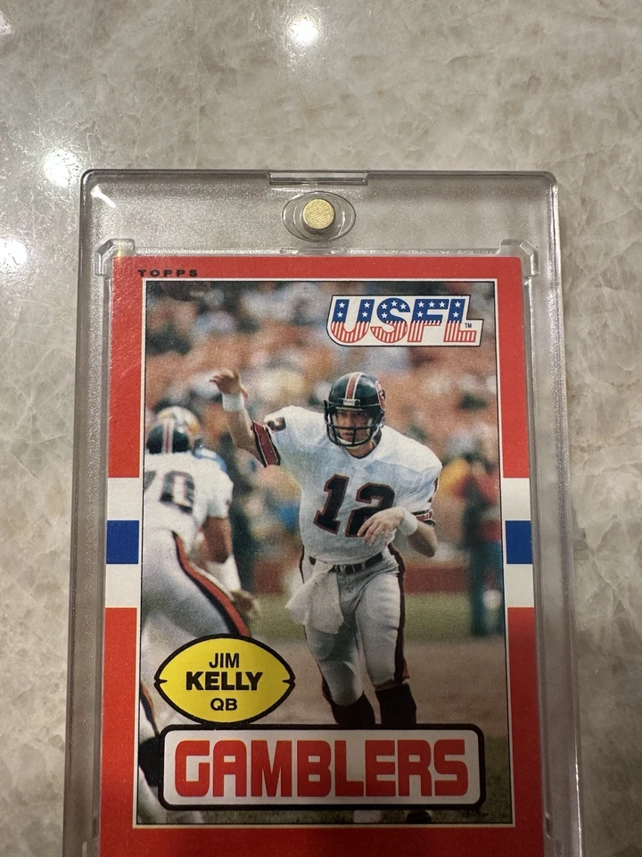 1985 Topps USFL #45 Jim Kelly Houston Gamblers Football Card NM-MT Sharp Card RC - Image 3 of 4