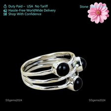 Black Onyx Gemstone 925 Sterling Silver Handmade Ring Jewelry Beautiful Ring